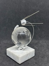 Rare Vintage USSR Sputnik1 Tabletop Souvenir in Earth Orbit, 1960s, Marble Stand picture