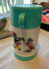 Vintage CONDORITO Coné y Yuyito Graphic Teal/White Thermos w/Lid Cup Chile Comic picture