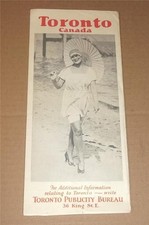 1920's TORONTO ONTARIO CANADA PUBLICITY BUREAU BROCHURE w TOURISM PHOTOS & MAP picture