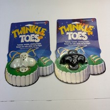Vtg 1991 Creepy Creatures Halloween Twinkle Toes Light Your Shoes Ghost And Bat picture