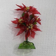 Vintage 1968 CK Industries Lucite Acrylic 4 Poinsettia Christmas Centerpiece 12 picture