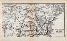 1931 Antique BOSTON and MAINE RAILROAD Map Vintage Railway Map 3059 picture