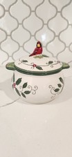Temptations Cardinal Holly Ovenware Bowl with Lid by Tara picture