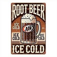 Vintage A&W Root Beer Retro Tin Metal Signs Home Décor Wall Art 8x12  picture