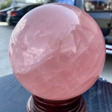 6.1LB Natural Pink Rose Quartz Sphere Crystal Ball Decor Reiki Healing picture