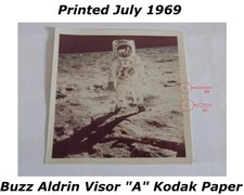 Apollo 11 Original 1969 Photo A Kodak Paper Photograph NASA Buzz Aldin Visor picture