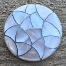 1-7/8” LARGE Vintage Zuni Sterling Silver MOP Brooch NANCY ELBY Collection — 27g picture