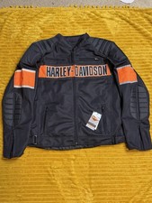 Harley-Davidson Riding Gear Black Orange Mesh Motorcycle Jacket XL NWT picture