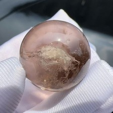 21mm Natural Enhydro Quartz Moving Water Drop ball Specimens Palm Reiki picture