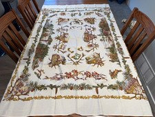 Rare/Unique Vintage Hunting Scene Tablecloth and Napkins 48