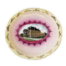 Salina KS KANSAS ELKS HOME Antique Souvenir RARE China Dish Plate picture