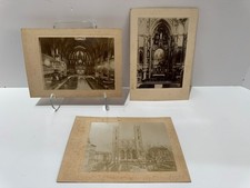 Vintage Montreal Quebec Notre Dame Basilica Mounted Photograph Lot of 3 picture