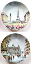 VTG Set of 2 Decorative Plates Limoges France Tour Eiffel/ Opéra L Dali 1982 NEW picture