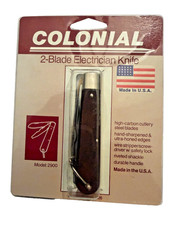 NOS Vintage Colonial 2-Blade Model 2900 TL-29 Electrician Knife Blister and Card picture