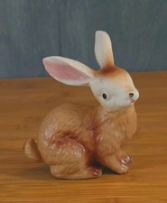 Vintage Brown Bunny Ceramic Figurine Easter Decor Made In Japan picture