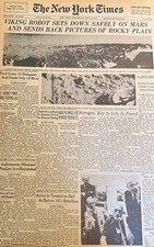 Vintage 1970s Viking lands on Mars  NEW YORK TIMES News Article Estate Sale Find picture