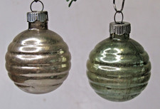 Lot VTG pre WWII Glass Ribbed Small BALL Christmas Ornaments Shiny Brite Corning picture