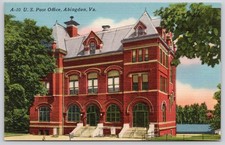 Abingdon Virginia VA US Post Office Postcard c1940s picture