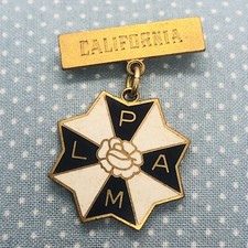 Vtg California LAPM Ladies Auxiliary Lapel Pin Engraved w/ Iva Butler Whittier picture