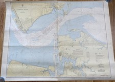 1944 WWII US Navy Hydrographic Office Nautical Chart #400 Hampton Roads Virginia picture