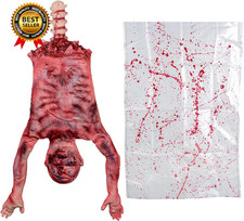 Halloween Bloody Half Body, 29 Inch Latex Skinned Half Body with Hanging Bag for picture