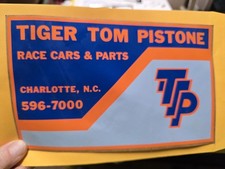 Tiger Tom Pistone Race Cars & Parts Vintage Sticker picture