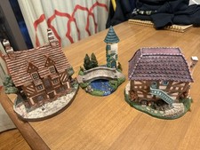 Vintage Disney 1996 Beauty And The Beast French Village Set of 3 pieces  picture