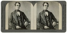 PRESIDENT STEREOVIEW - Earliest Portrait of Abraham Lincoln - Keystone H Series picture