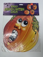 Vintage 1997 Beistle Halloween Wacky Jack O Lantern Cutouts NOS Sealed 4 Pack picture
