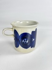 Vintage Arabia Finland Anemone Mug Coffee Cup Cobalt Blue Ulla Procope Signed picture