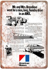 1968 American Motors Corporation AMC AMX Vintage Ad Retro Look Metal Sign A12530 picture