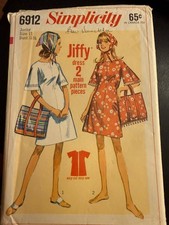 Vintage Simplicity 6912 Junior Jiffy Dress, Scarf & Bag picture