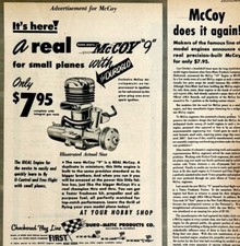 1949 Aviation McCoy 9 Airplane Model Engine Advertisement Duro-Matic Brooklyn picture