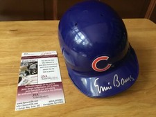 (SSG) Rare ERNIE BANKS Signed MLB Chicago Cubs Mini Baseball Helmet - JSA COA picture