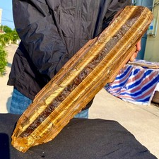 38.13LB Large Golden Tiger'S Eye Rock Quartz Crystal Mineral Specimen Metaphysic picture