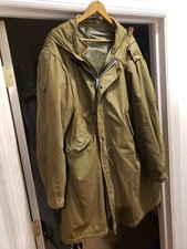 Vintage US Army M-1951 Fishtail Shell Parka LARGE Korean War M51 OG-107 picture