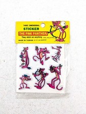 Vintage Pink Panther Three Dimensional Puffy Stickers 1979, Factory Sealed, Rare picture