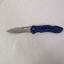 Frost Cutlery Pocketknife Combination Edge Stainless Blade Blue Handle Manual picture