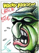 2024 WACKY PACKAGES DRAWN ARTIST SKETCH CARD CROTCH BITE by Greg Trieze 158 picture