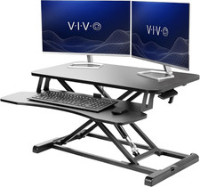 VIVO 32 Inch Desk Converter, K Series, Height Adjustable Sit to Stand Riser, Dua picture