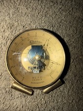 Vintage 1950s Herz France Baromaster Desk Barometer Open Movement Brass picture