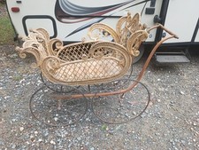 Antique F.A. Whitney Rattan Full Size Baby Carriage picture