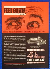 1962 CLASSIC CHECKER MARATHON 4-DOOR SEDAN ORIGINAL 40th ANNIVERSARY PRINT AD picture