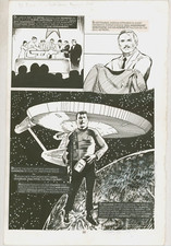 Personality Comic James Doohan Scotty Star Trek Original Art w/ TOS Enterprise picture