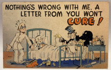 Nothing's Wrong With Me, A Letter From You Won't Cure Vintage Linen Postcard picture