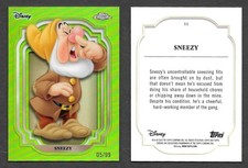 Topps Chrome Disney 2024 #11 Sneezy Snow White Green Parallel /99 picture