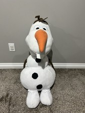 Disney Frozen Olaf  HUGE 36” Plush Minky Glitter Snowflakes Giant Big Stuffed A+ picture