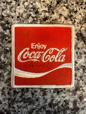 ENJOY COCA COLA Vintage 1970s 1980s Embroidered Iron On Uniform Patch 3