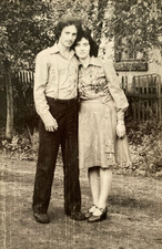 Handsome young man guy & beautiful woman girl soviet life ussr vintage photo picture