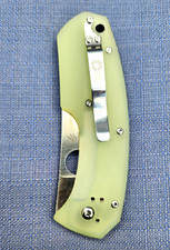 Spyderco Rock Lobster CPM M4 Green G-10 Plain Edge Sheepsfoot Liner Lock picture